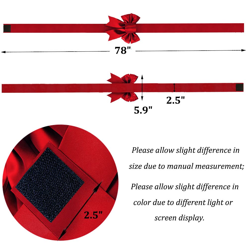 PBQOA Christmas Housewarming Kitchen Gifts Cabinet Ribbons and Bows Home Décor Holiday Festive Set of 16, Red