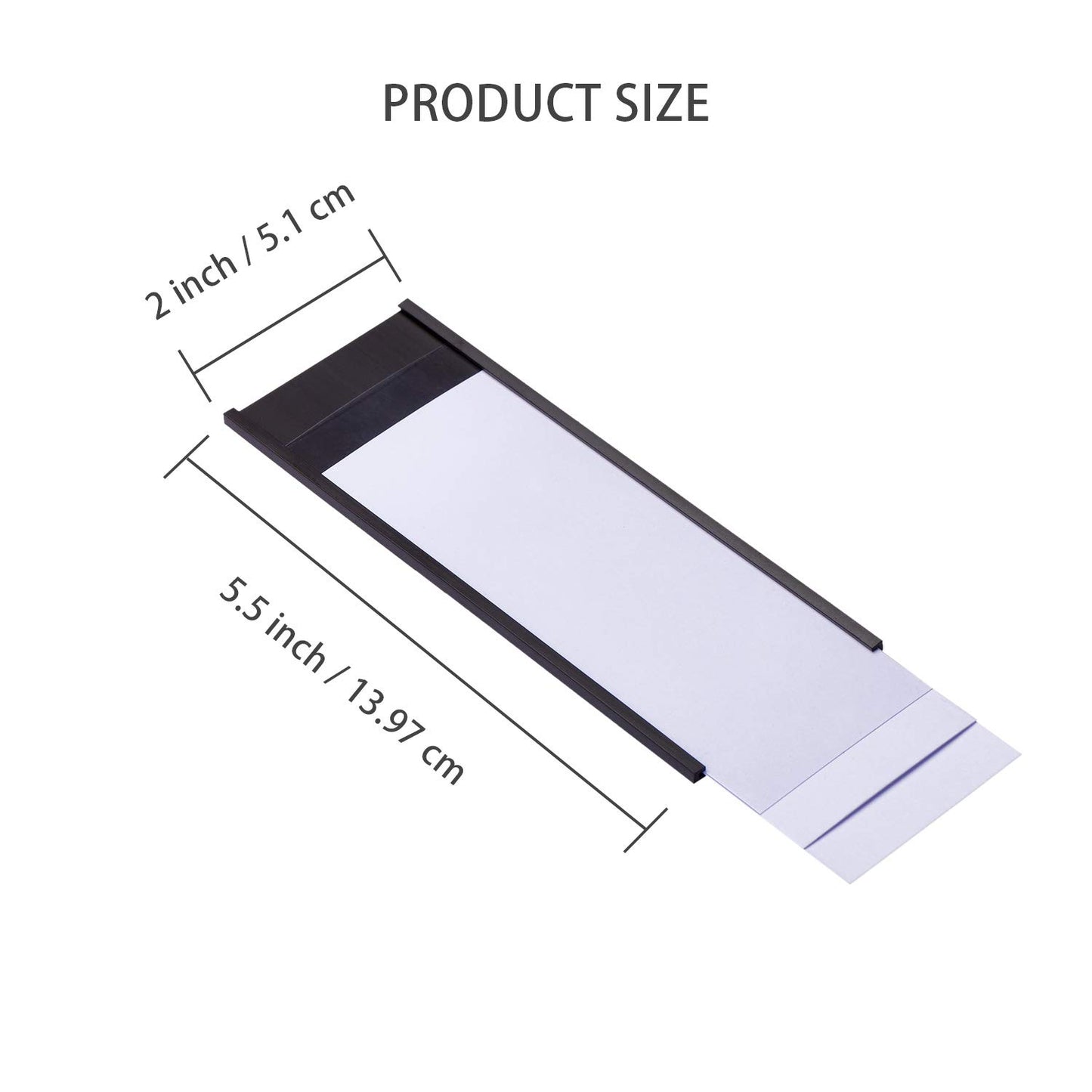 Eeoyu Magnetic Label Holders with Magnets Magnetic Data Card Holders with Clear Plastic Protectors for Metal Shelf, Whiteboard, Set of 50 (2 x 5.5 Inch)