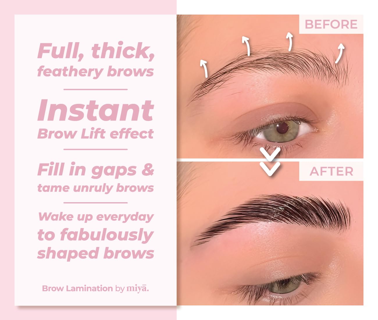 MIYA LASH 2 in 1 Brow Lamination & Lash Lift Lotion Set | Sachet Refill for Lash Lift Kit & Eyebrow Perm | Fast Acting 3-Step Lifting, Setting Lotions with Nutrition Serums | 10 Treatments | Salon Use