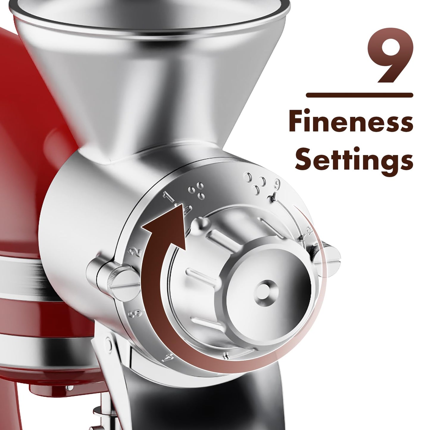 Metal Grain Mill Attachment for KitchenAid Stand Mixer, Flour Mill Grinder for Kitchen Aid Accessories and Attachments, Fit for Grinding Non-Oily Dry Grain Corn, Coffee Bean, Buckwheat, Oats, Millet