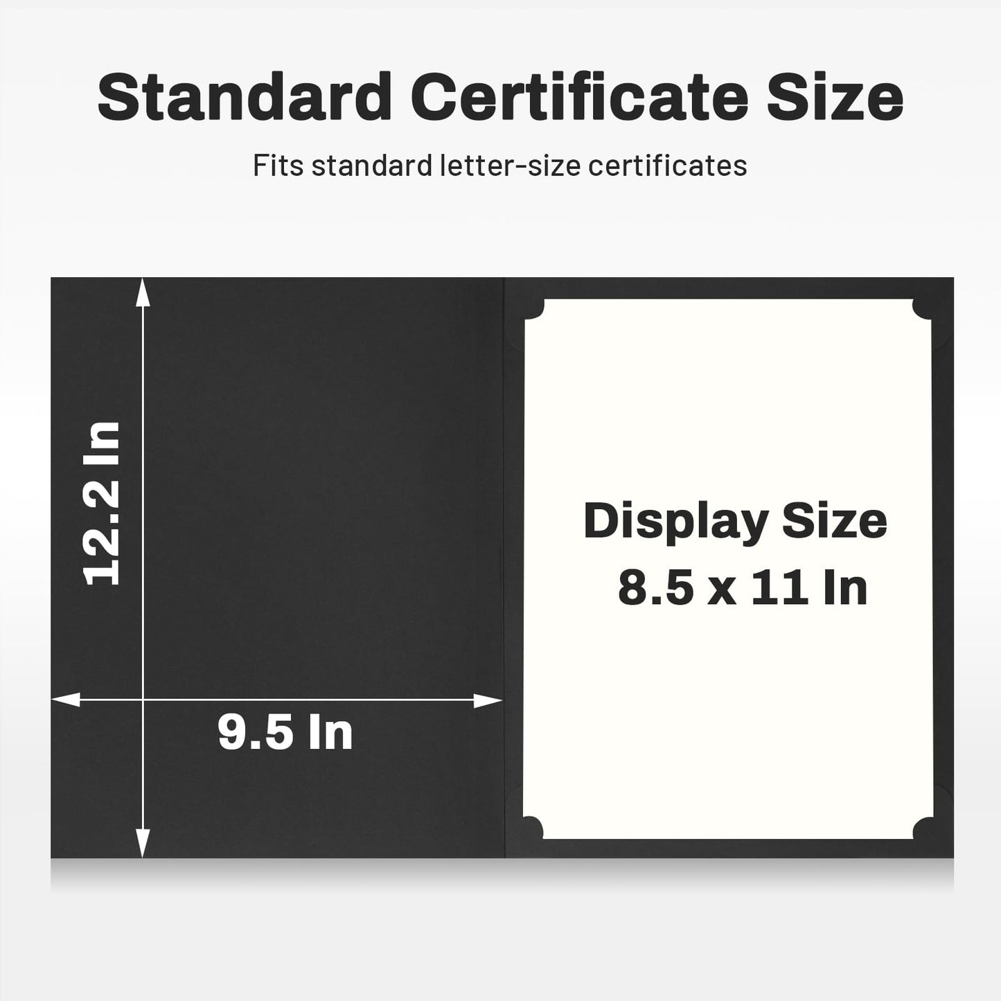 SUNEE Certificate Holders(Black, 60 Packs, New Pattern), Diploma Covers Gold Foil Border, for Letter Size 8.5x11 Certificates, Cardstock, Document Papers