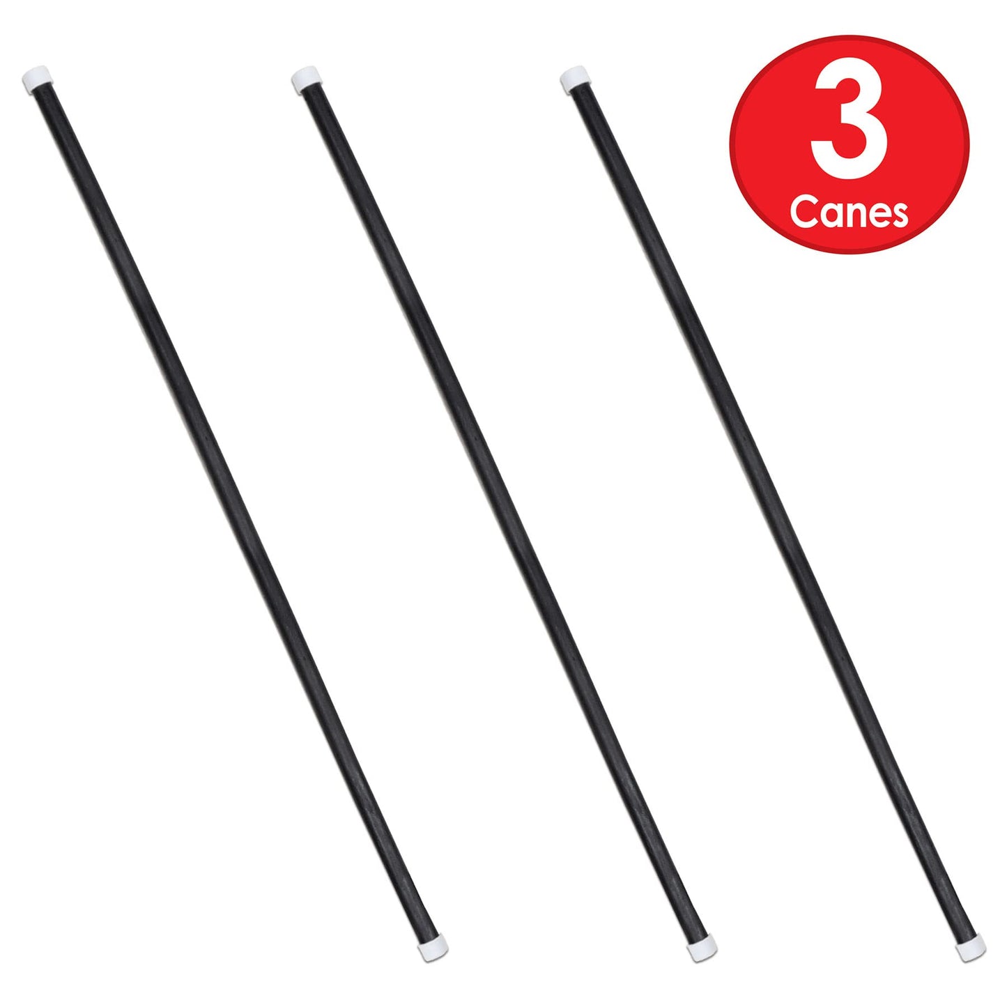 Beistle 3 Piece Novelty Wooden Theatrical Canes - Magic Show Costume Accessories for Halloween Party
