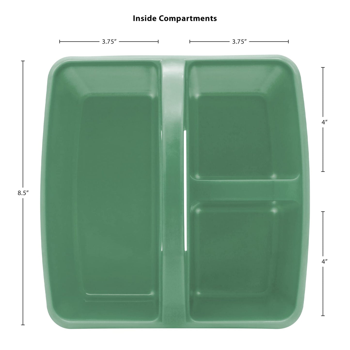 Teacher Created Resources Eucalyptus Green Portable Plastic Storage Caddy 6-Pack for Classrooms, Kids Room, and Office Organization, 3 Compartments