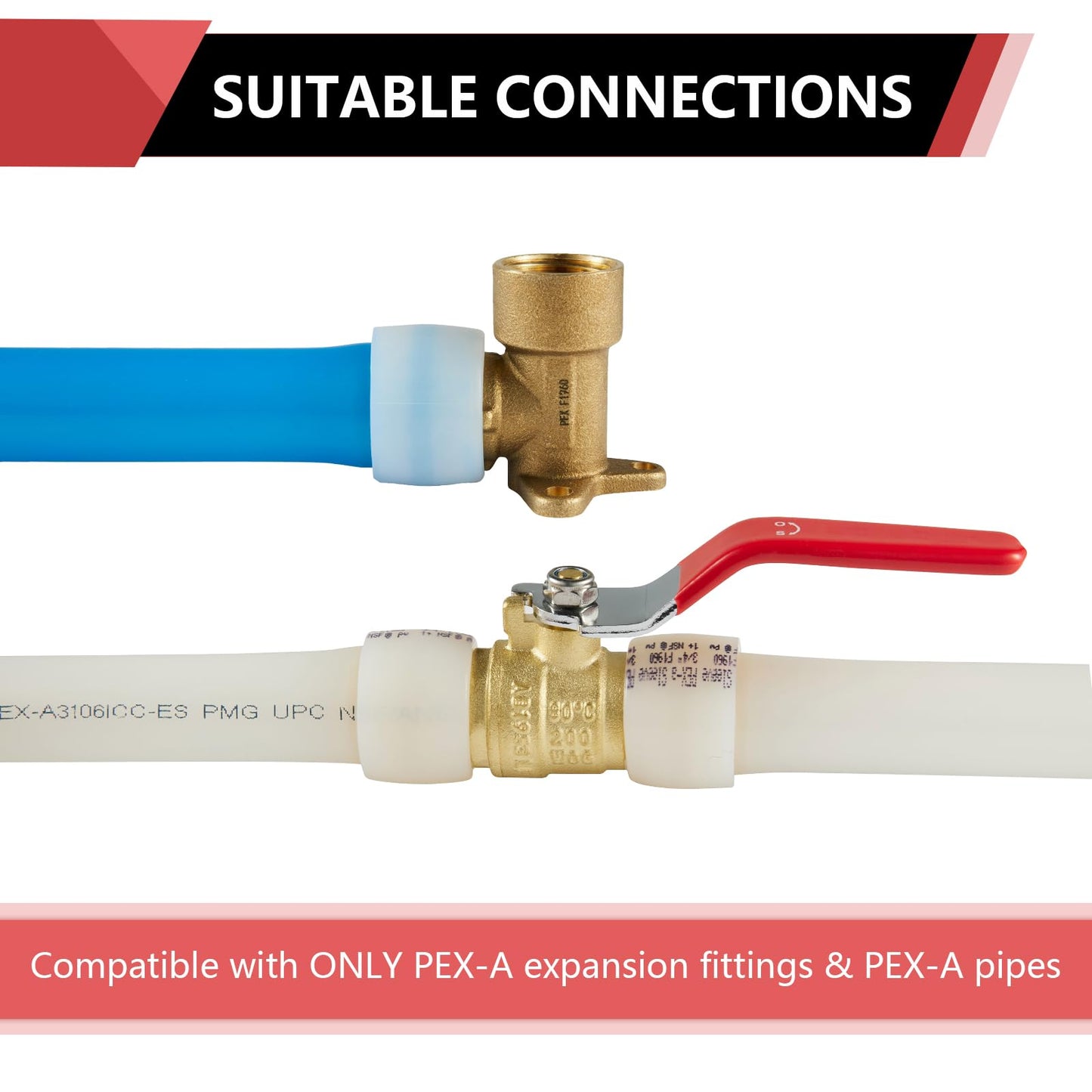 (Pack of 100) EFIELD 3/4 inch F1960 Expansion Pex-a Rings/Sleeves For Pex A Tubing/Piping System