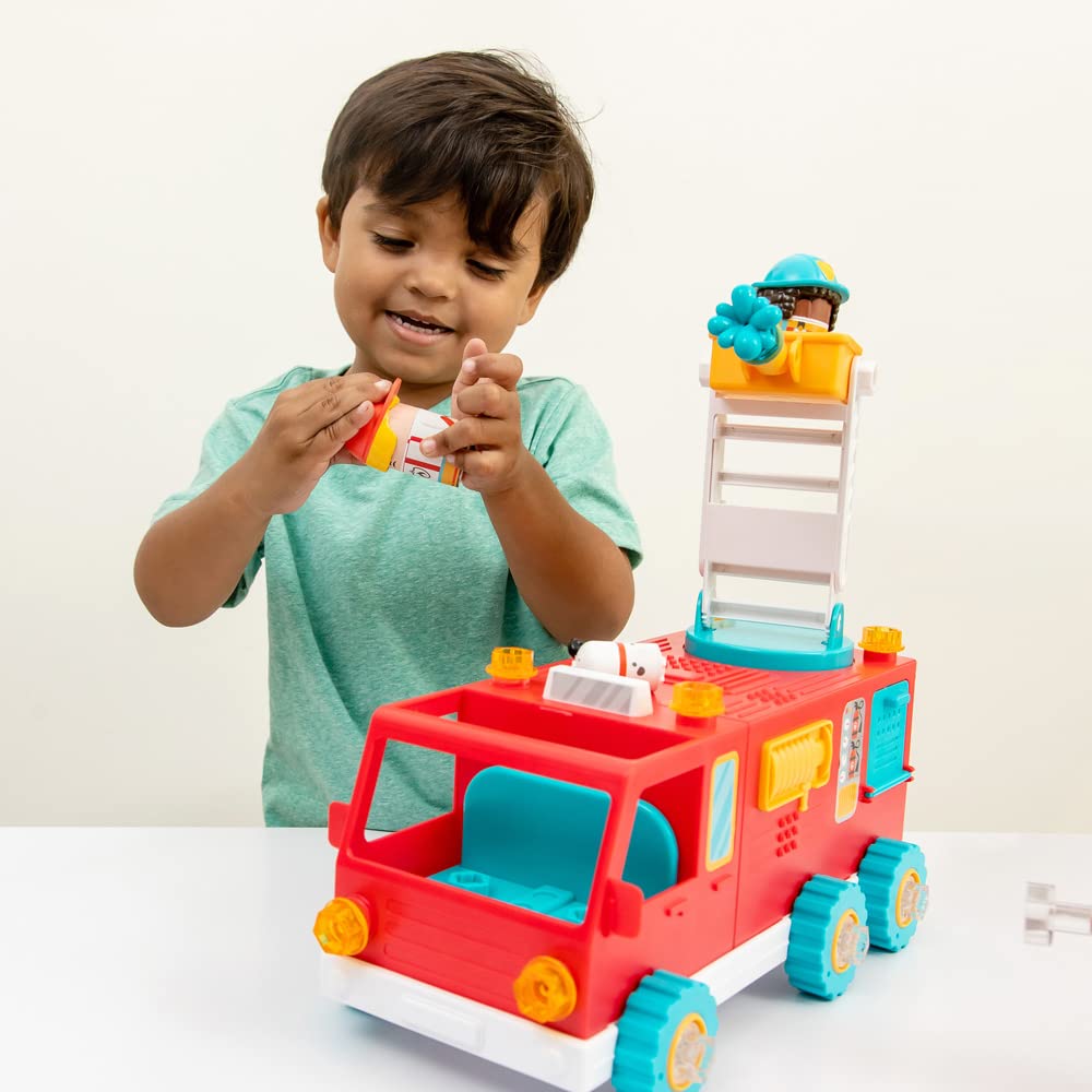 Educational Insights Design & Drill Bolt Buddies Fire Truck Take Apart Toy with Electric Toy Drill, Preschool STEM Gift for Boys & Girls, Ages 3+