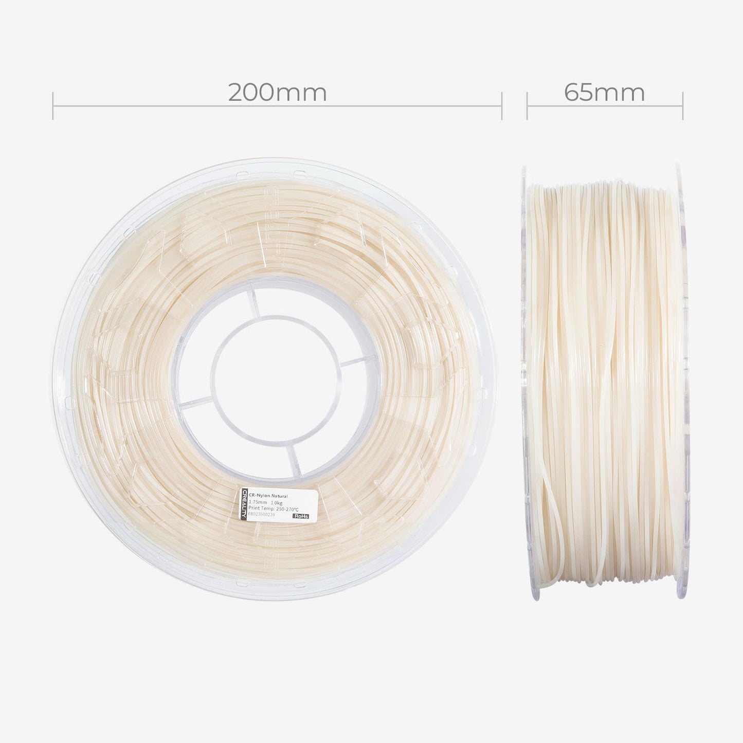 Creality Nylon Filament 1.75mm, 3D Printer Filament, 1.0kg (2.2lbs) Spool, No Warp Enhanced Toughness, Dimensional Accuracy ±0.03mm Printing Filament, for 3D Printers (Nylon)