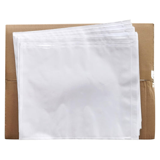500 Pcs 9.5 x 12 Clear Packing List Envelopes Compatible with 8.5 x 11 inch Packing Envelopes for Shipping Mailing Pouch Enclosed Bags with Packing Slips Invoice Label