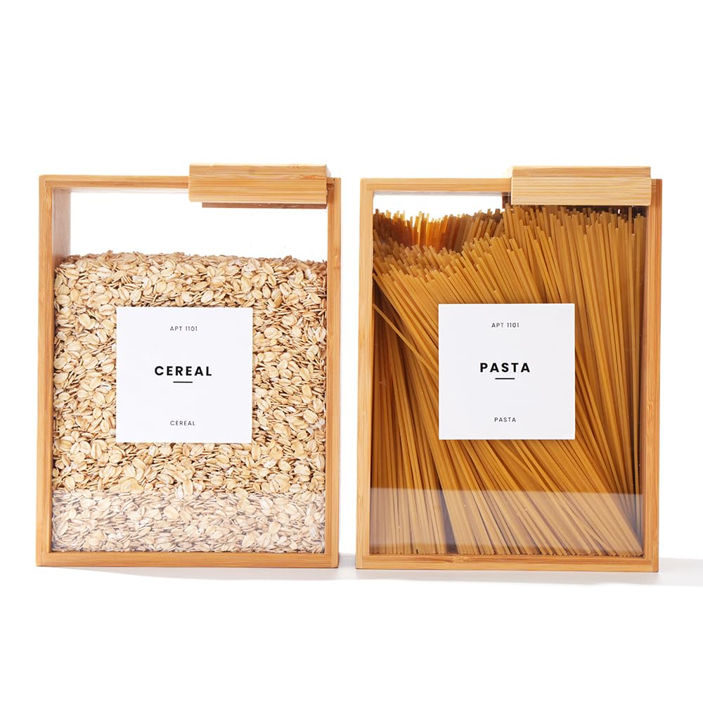 APT 1101 Food Dispenser 2L | Kitchen Organizers and Storage | Food Containers & Cereal Dispenser for Pantry Organization And Storage Container | Cereal, Rice, Flour, Snack (Glass, 2)