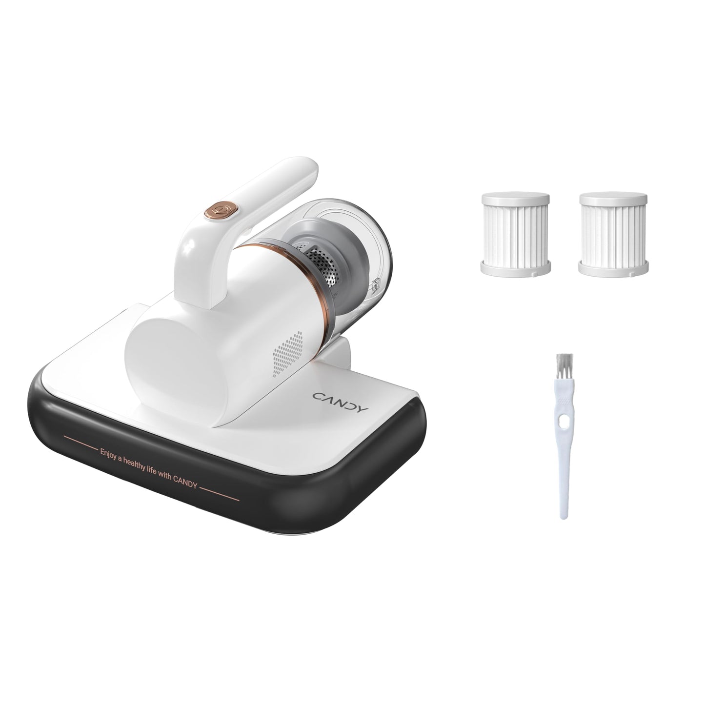 CANDY™ Mattress Vacuum Cleaner UV Sanitizing with HEPA Filter,350W Anti-Allergen for Bed,Carpet,Couch,Dust & Pet Hair, 0.4L Dust Cup with Washable Fliter, Auto UV Shutoff & Overheat Protection