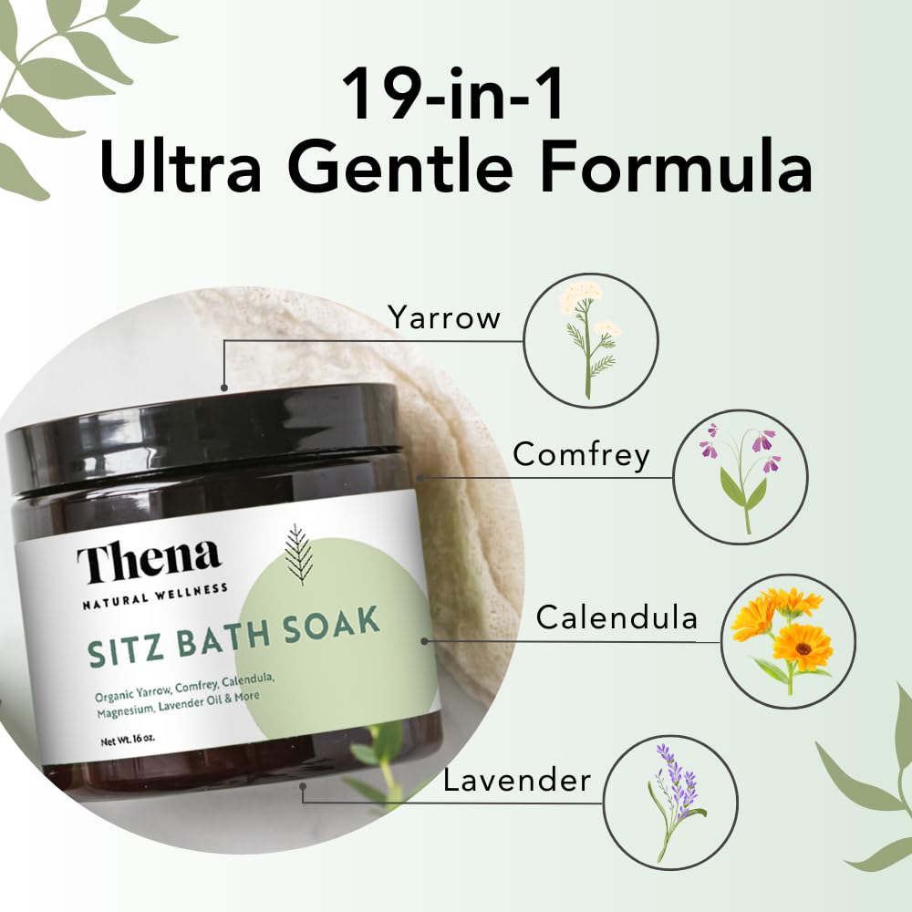 Best Organic Sitz Bath Soak for Postpartum Recovery Care New Mom Essentials & Natural Hemorrhoid Treatment, 100% Natural & Gentle with Pure Epsom & Dead Sea Salts Witch Hazel Lavender Essential Oil