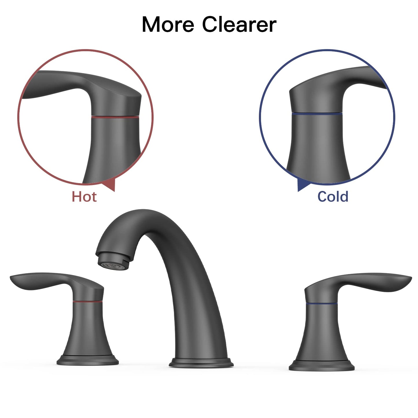 Bathroom Sink Faucet, Faucet for Bathroom Sink, Widespread Matte Black Bathroom Faucet 3 Hole with Stainless Steel Pop Up Drain and cUPC Lead-Free Hose - (Matte Black)