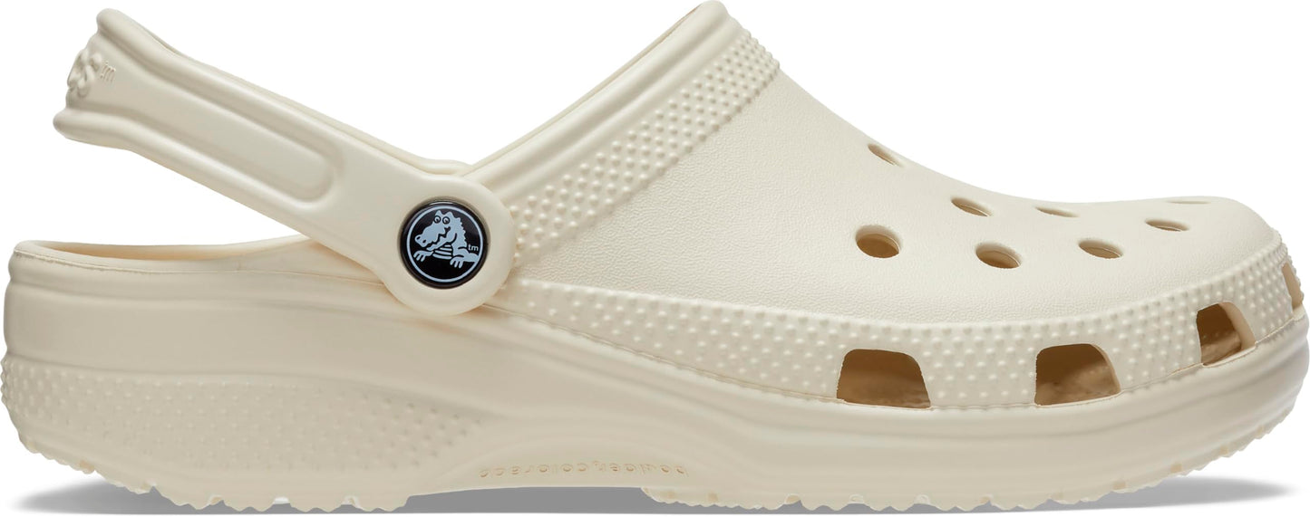 Crocs Unisex-Adult Classic Clog, Clogs for Women and Men, Bone, 7 Men/9 Women
