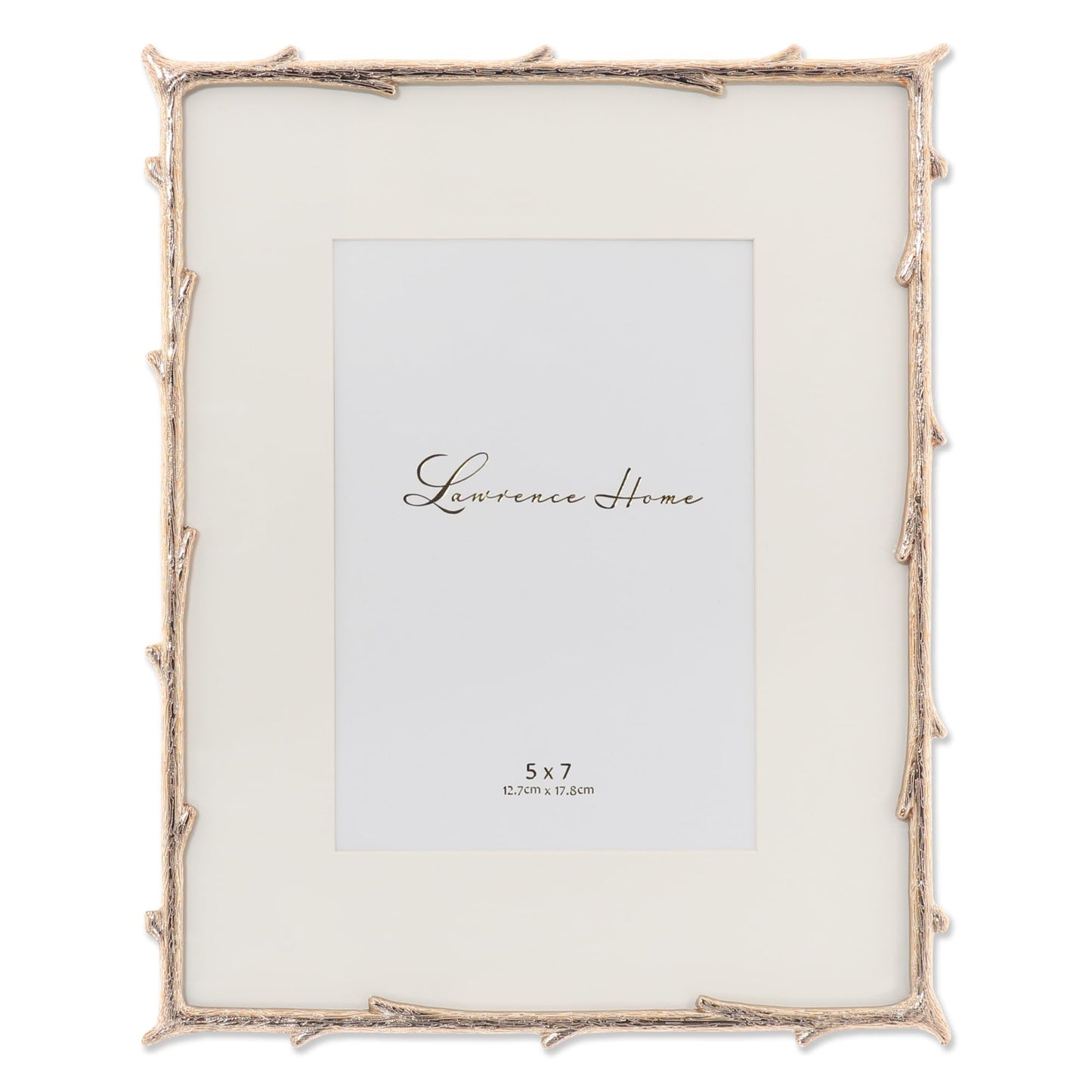 Lawrence Frames Metal Frame, Branch Design, Gold, 8x10, Matted 5x7