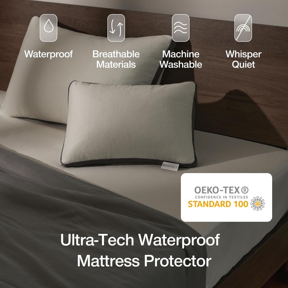 Coop Home Goods Ultra-Tech Waterproof Mattress Protector King, Smooth Top Mattress Pad, Waterproof Cover, Up to 18 Inches Deep, Machine Washable, Noiseless Comfort, King (78x80)