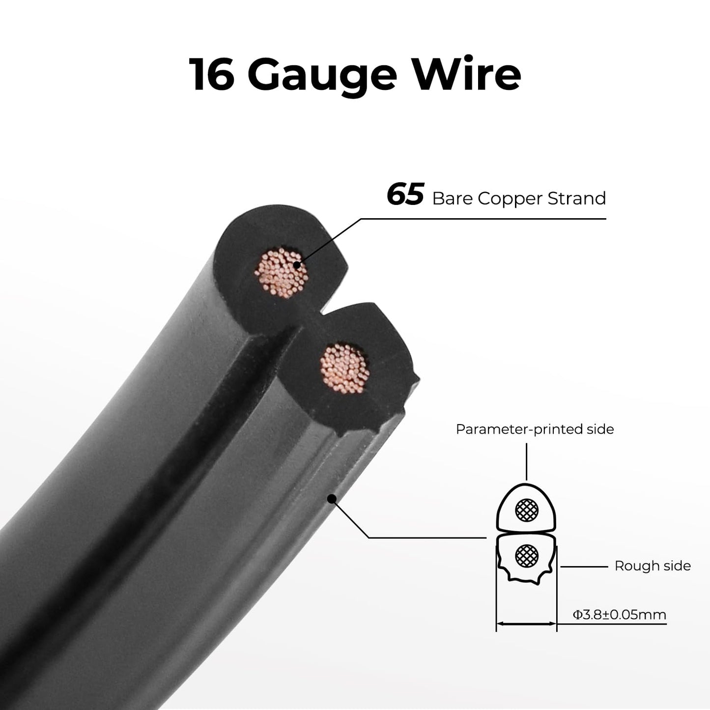 FIRMERST 16/2 Low Voltage Landscape Wire Outdoor Lighting Cable 200 Feet