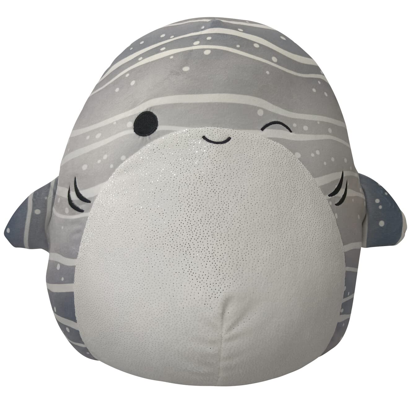 Squishmallows 14-Inch Grey Striped Whale Shark with White Belly Plush - Add Sachie to Your Squad, Ultrasoft Stuffed Animal Large Plush Toy, Official Kelly Toy Plush