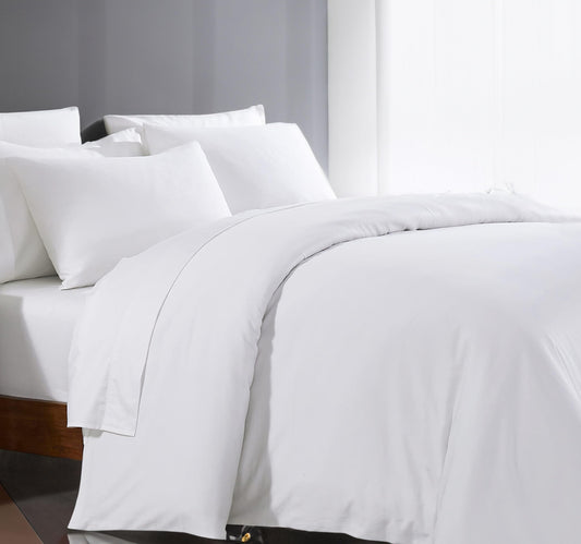 Bluemoon Homes White Duvet Cover Queen Full Size 1000 Thread Count 100% Egyptian Cotton Long Staple Quilt Cover Silky Soft, Breathable with Hidden Zipper Closure and 7 Corner Ties 1 Piece Duvet Cover