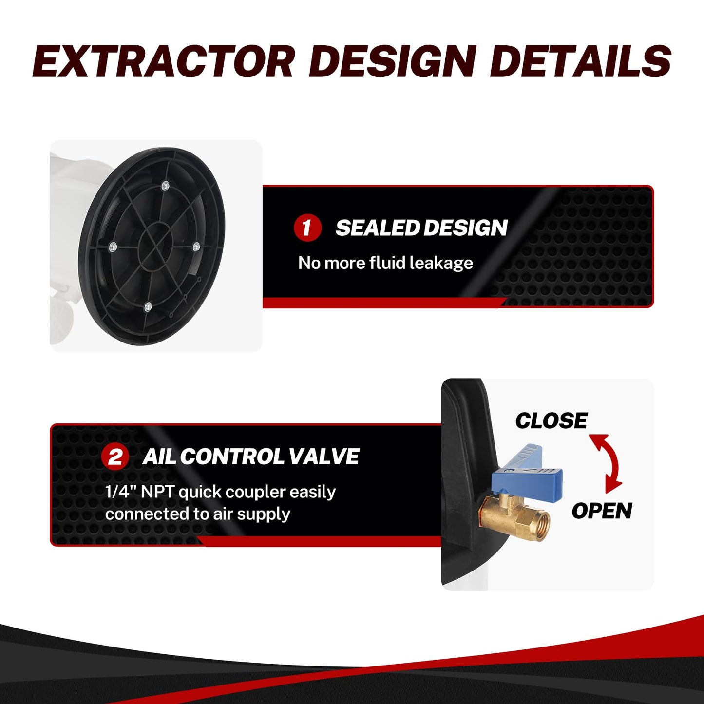 BILITOOLS 9L Pneumatic Oil Extractor Pump, Vacuum Fluid Extractor for Automotive Engine Oil Change Large Capacity 2.4 Gallon for Boat Marine Jetski ect.
