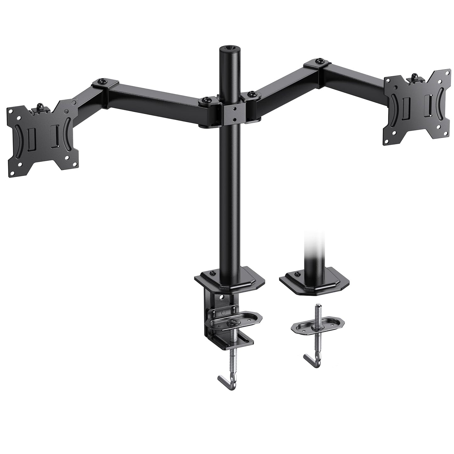 HUANUO Dual Monitor Mount for 2 Monitors up to 30 inches, Heavy Duty Dual Monitor Stand Holds up to 22 lbs, Dual Monitor Arm with Height Adjustable Tilt Swive Rotate, VESA Hole 75mm or 100mm