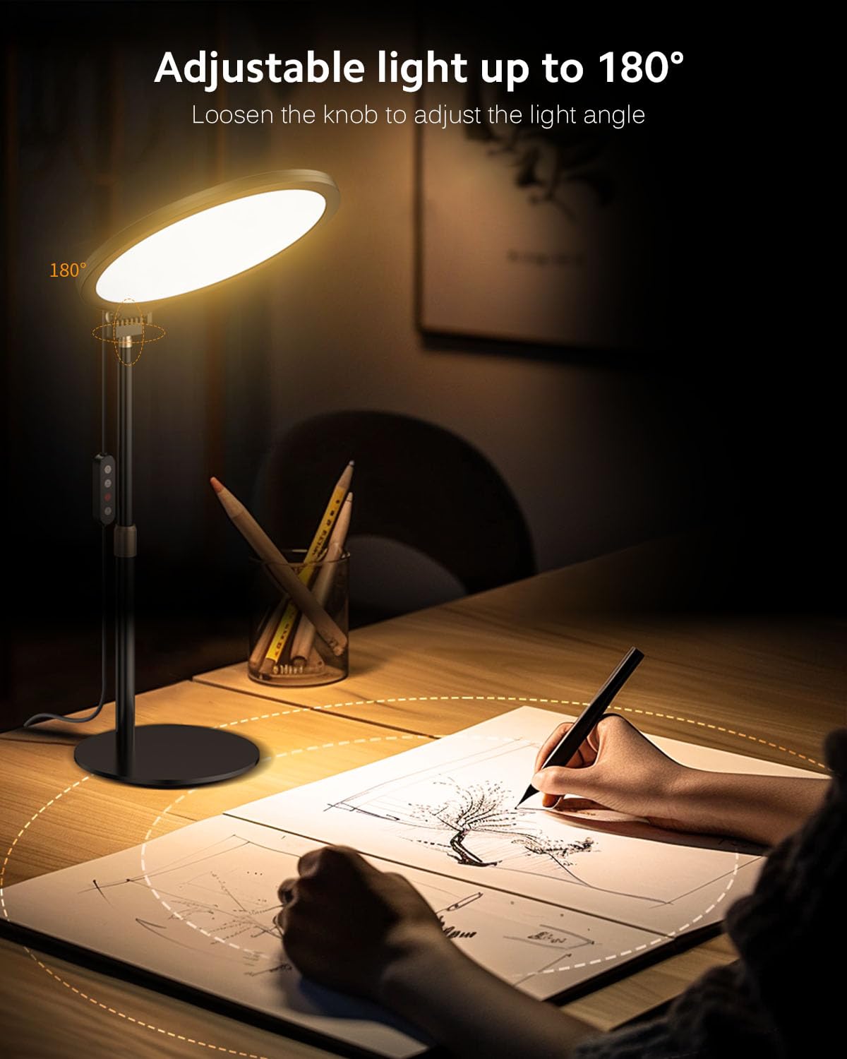 Ring Light with Stand for Zoom Meetings, 360° Rotate 10.5" Zoom Lighting for Computer Video Conference Light Desk Light, LED Full-Screen Zoom Light with Phone Holder for Live Streaming, Video Call