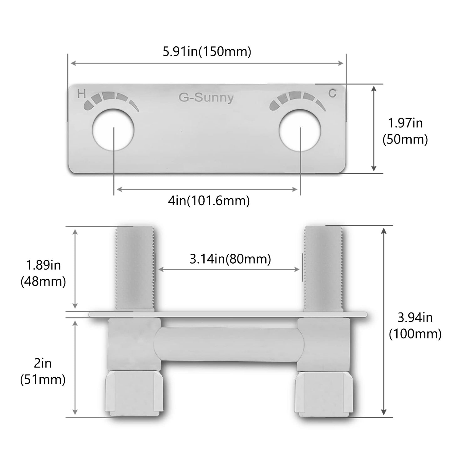 All Metal RV Shower Faucet, Camper Shower Faucet Valve, 4”RV Shower Replacement Valve Diverter (Brushed Nickel)