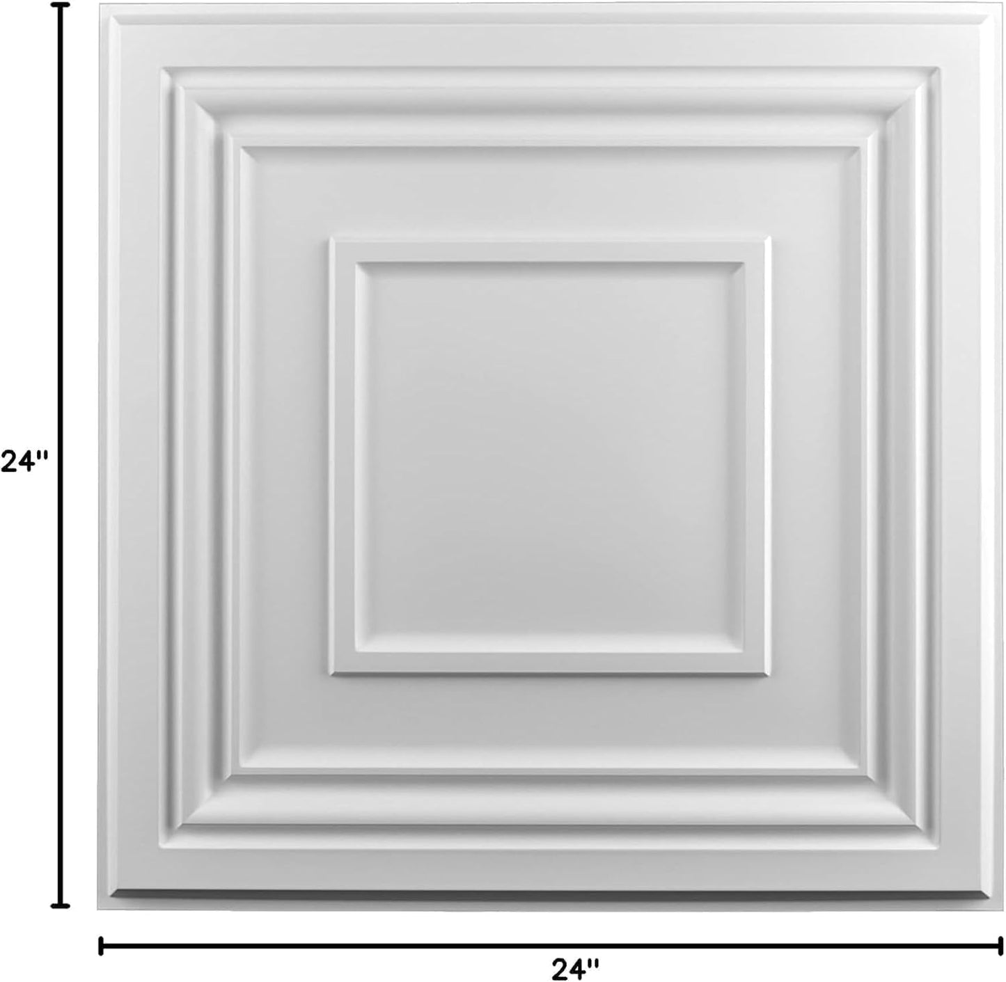 Art3d Drop Ceiling Tiles 24x24 Inch (12-Pack, 48 Sq.ft) – Glue Up PVC Ceiling Tiles 2x2 Ft., Decorative Ceiling Panels for Kitchen, Living Room, Office and Home, White