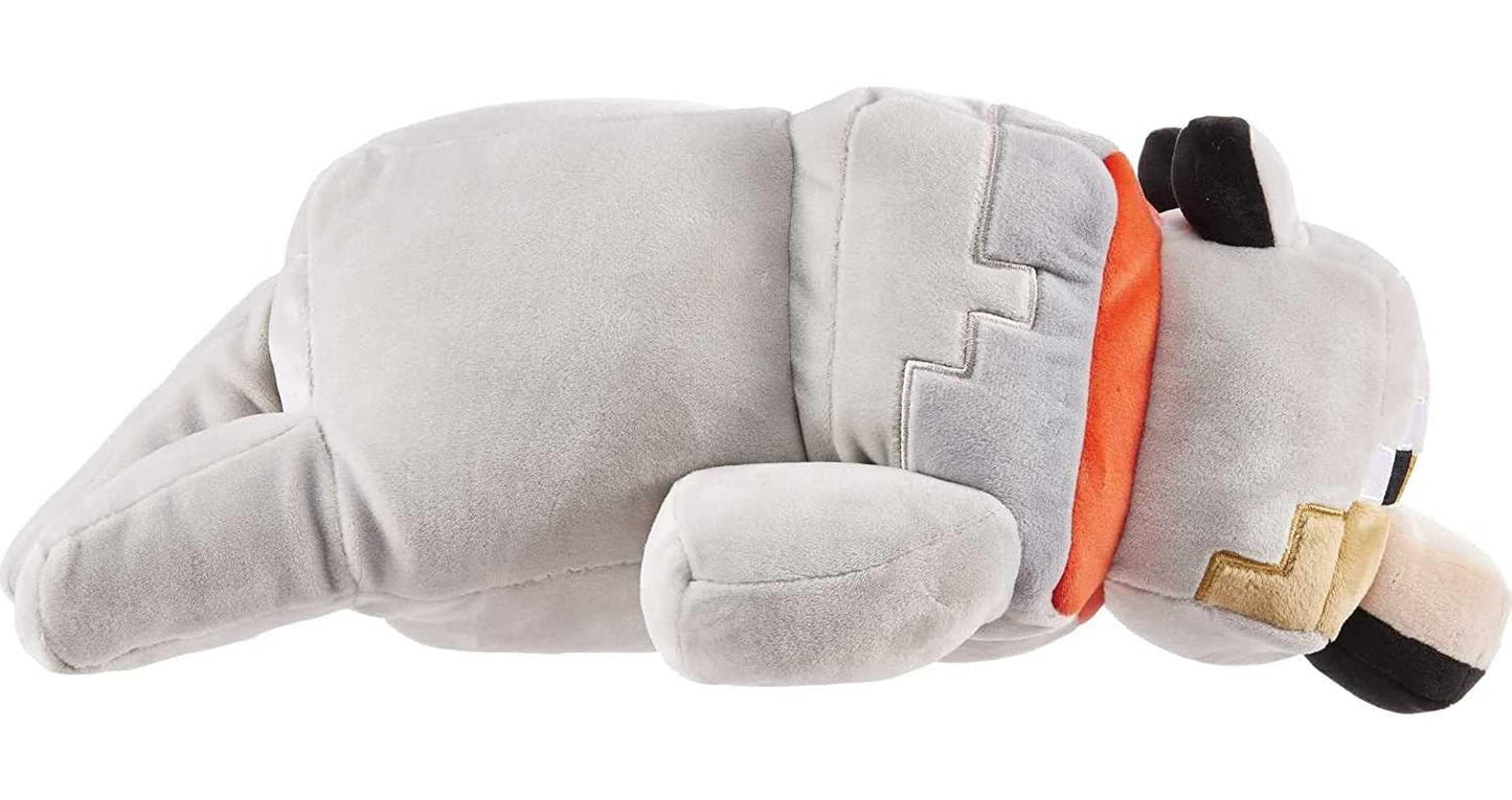 Minecraft Plush Wolf 12-inch Stuffed Animal Figure, Floppy Soft Doll Inspired by Video Game Character, Collectible Toy