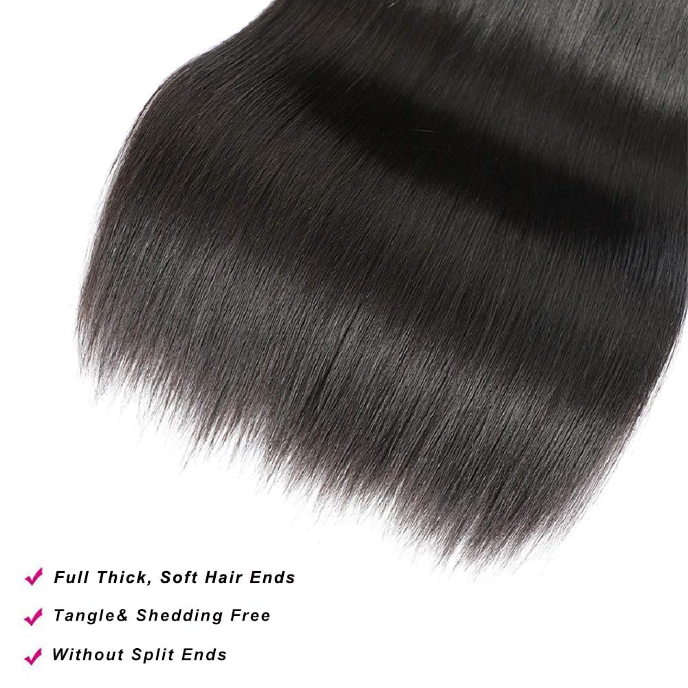 Straight Human Hair Bundles 26 26 26 inch Straight Bundles Human Hair Unprocessed Brazilian virgin Straight Hair 3 Bundles Deals Extensions Weave Human Hair Natural Color for Woman