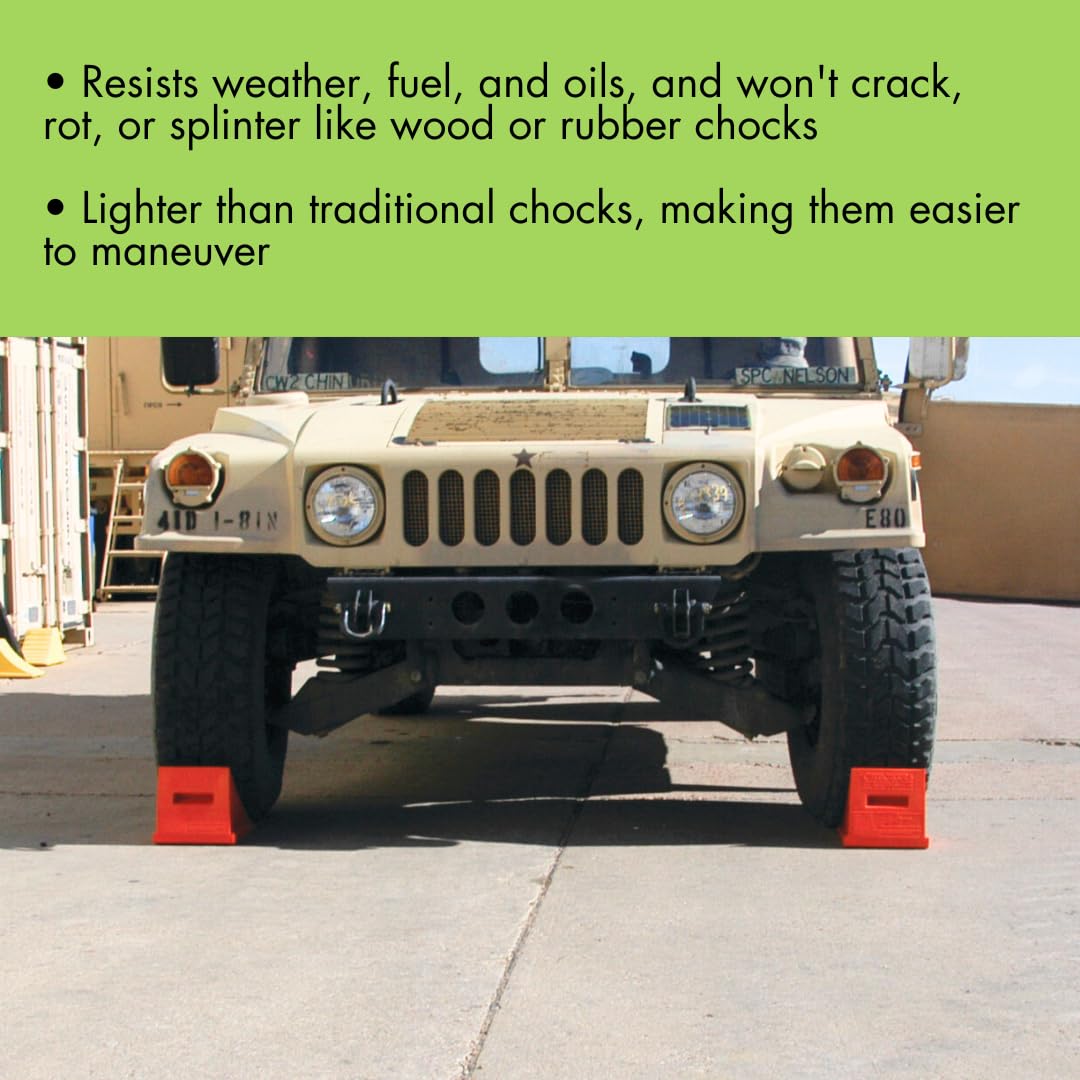 Checkers One Large Wheel Chock for 27-35" Tires, Heavy Duty Wheel Chocks for Semi Trucks, Utility, Tractor Trailer, 30k lb Load Capacity, Made in The USA, Polyurethane, UC1700
