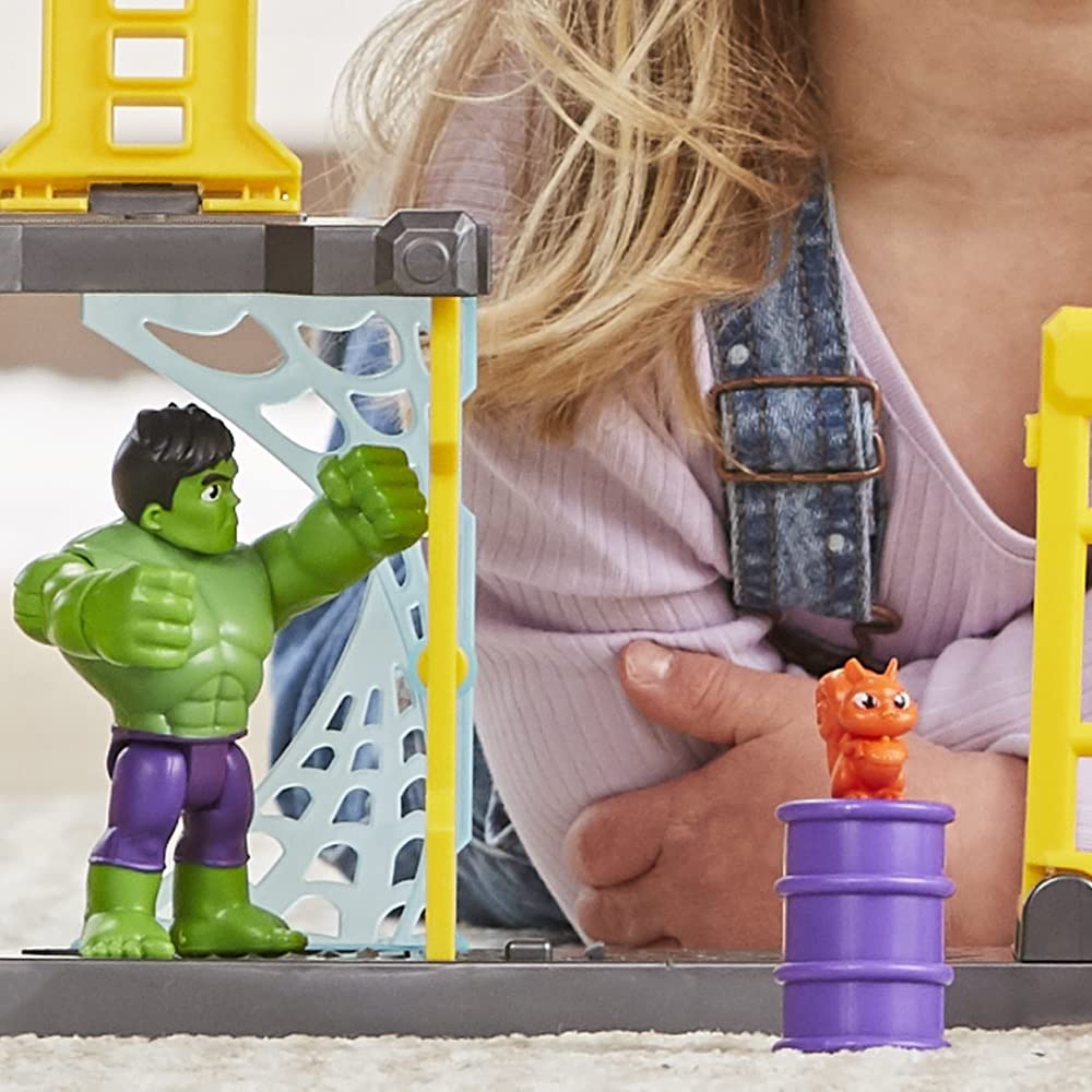 Marvel Spidey and His Amazing Friends Hulk’s Smash Yard Preschool Toy, Hulk Playset with Toppling Tower and Smash Wall, Kids Ages 3 and Up (Amazon Exclusive)