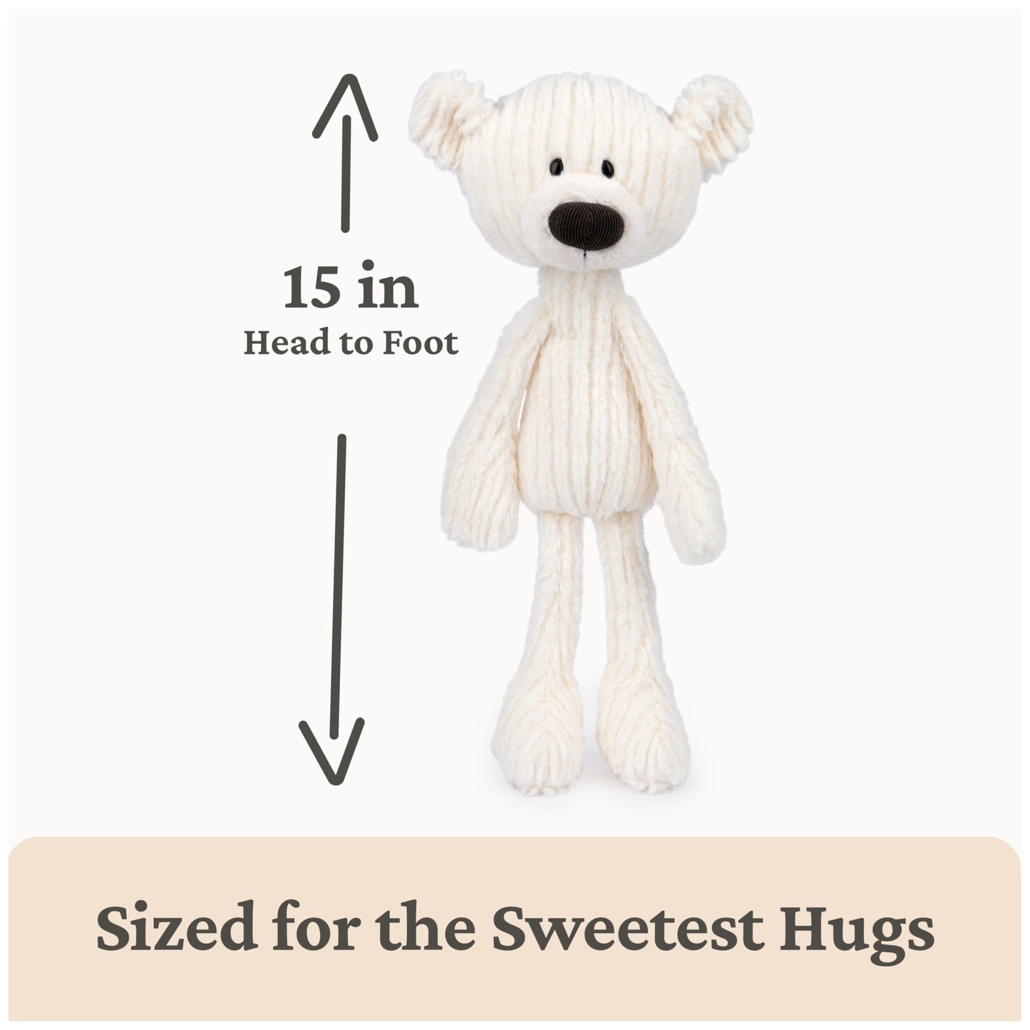 GUND Toothpick Cable, Teddy Bear Stuffed Animal for Ages 1 and Up, Cream/Offwhite, 15