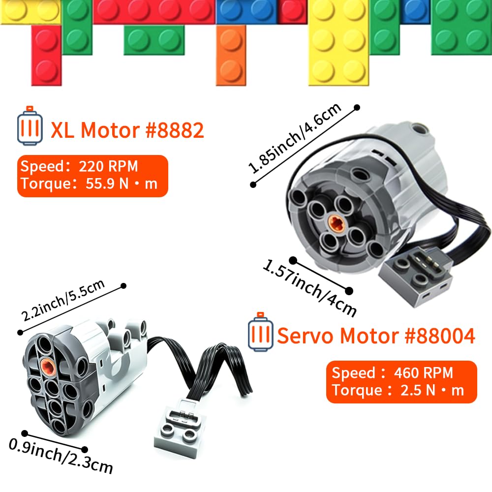 48Pcs Power Function Kit Set Motor Battery Infrared-Remote-Control Receiver Train Adjustable Speed Motor, Power Change Parts Compatible with mainbrands Technic-Parts