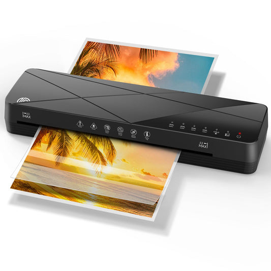 Crenova Laminator Machine 13 inch,Laminator with Touch Screen, 60s Quick Warm Up Auto Off, Hot and Cold Laminator with ABS Jam Free, Laminator for Home Office School, Black