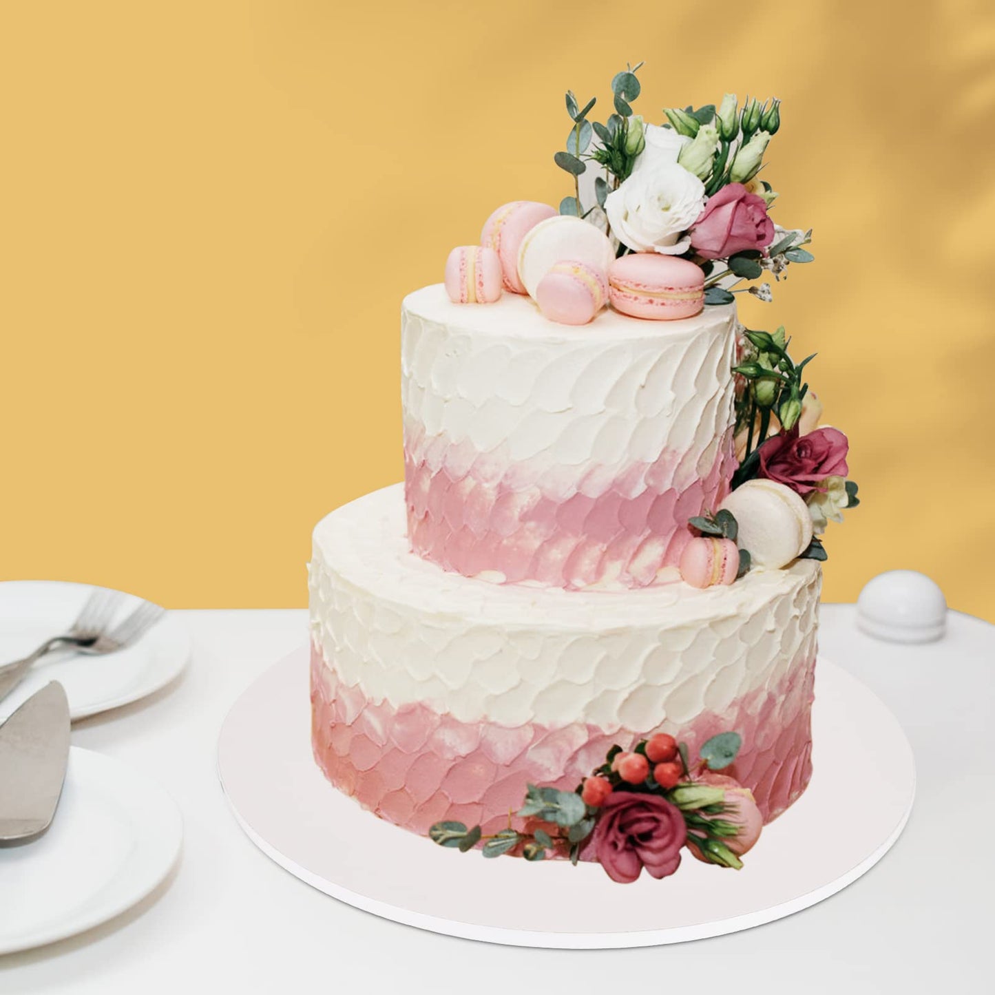 12 PCS Cake Drums 12 Inch, 12inch Drum, Cake Boards 12 Inch Round, 1/2" Thick Cardboard, Sturdy Circle, Base para Pastel Cardboard Base White Cake Boards for Wedding