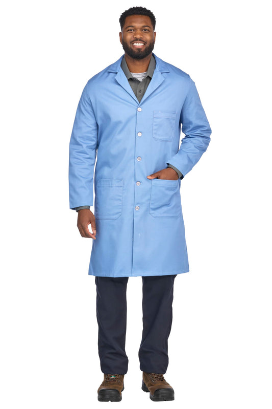 Bulwark Men's FR Lab Coat, Light Blue, Medium