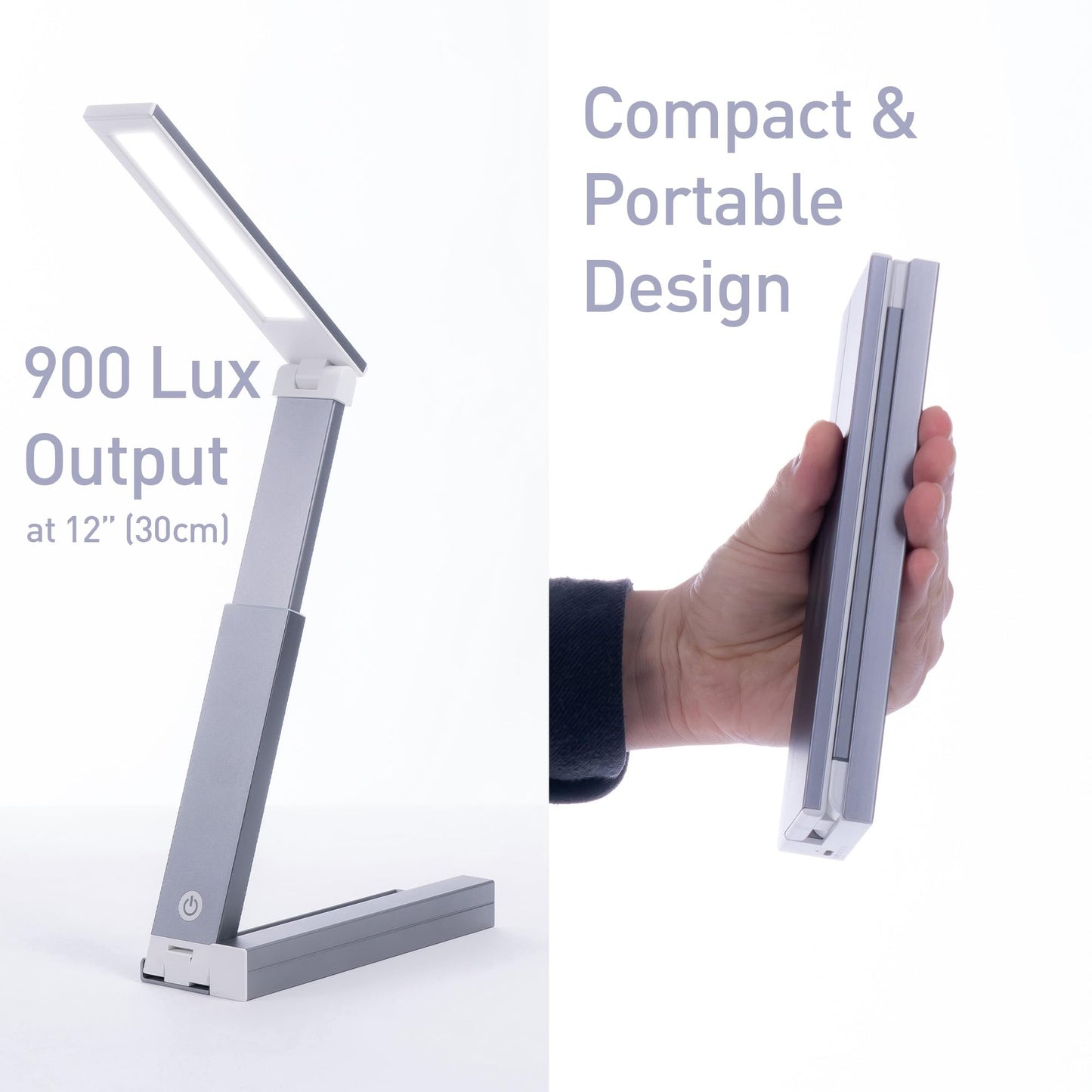 LYTUP Portable LED Desk Lamp – Ultra-Compact, Foldable, Adjustable Brightness, 180-Degree Rotation, Type-C Fast Charging for Home, Office, Travel, Multi-Purpose Use - Grey