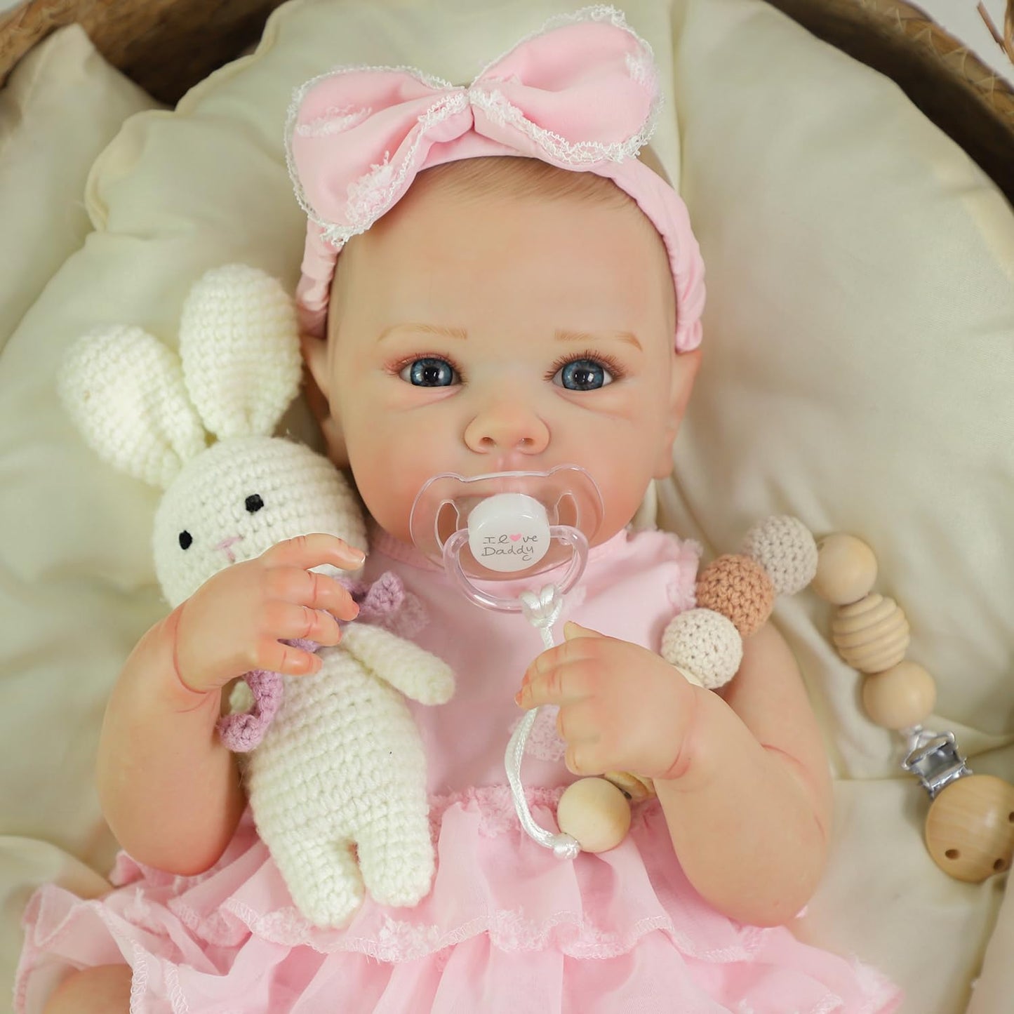 KSBD Lifelike Reborn Baby Dolls - 20 Inch Cute Realistic Silicone Baby Girl Doll，Real Life Baby Dolls Full Vinyl Body Newborn with Accessories for 3+ Years Old Kids Gifts