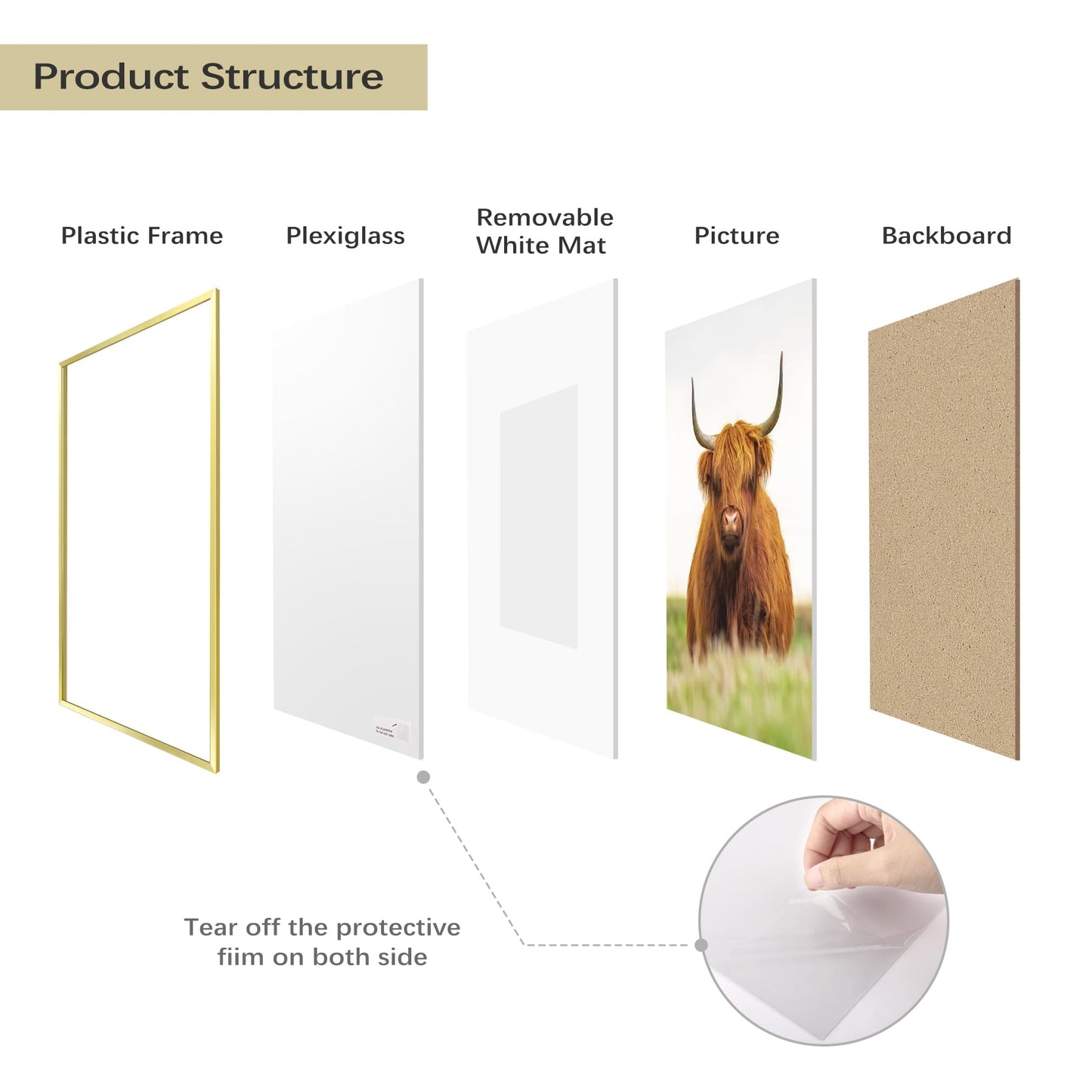 Golden State Art, 16x24 Picture Frame Set of 3, Gold Thin Border, Display Photo 12x18 with Mat or 16x24 Without Mat, Poster Frame for Wall Hanging Horizontal and Vertical