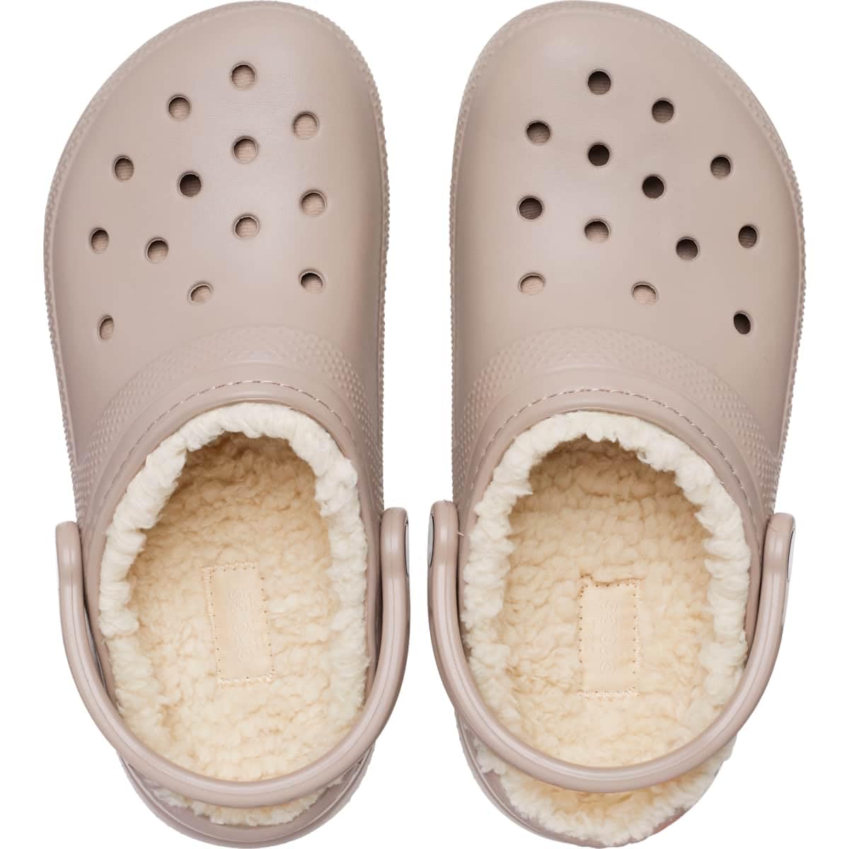 Crocs Unisex Men's and Women's Classic Lined Clog | Fuzzy Slippers, Mushroom/Bone, 12 Women/10 Men
