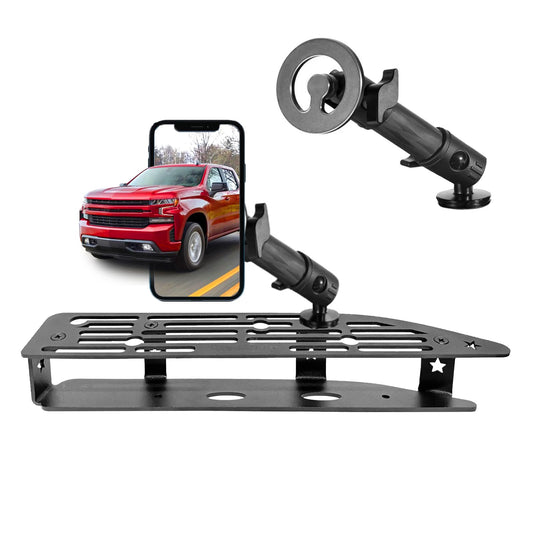 Batdiary 2024 2025 Silverado 1500 Magnetic Phone Mount Compatible with 2022 2023 2024 2025 Chevy Silverado GMC Sierra Accessories Metal Cell Phone Holder Dash Platform Mount(No-Drill Installation)
