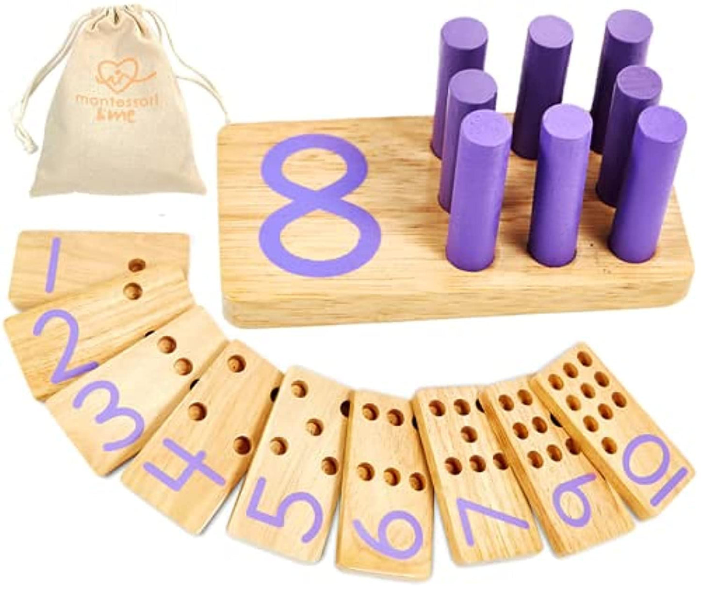 Montessori & Me Counting Peg Board | Montessori Math and Numbers for Kids | Wooden Math Manipulatives Materials