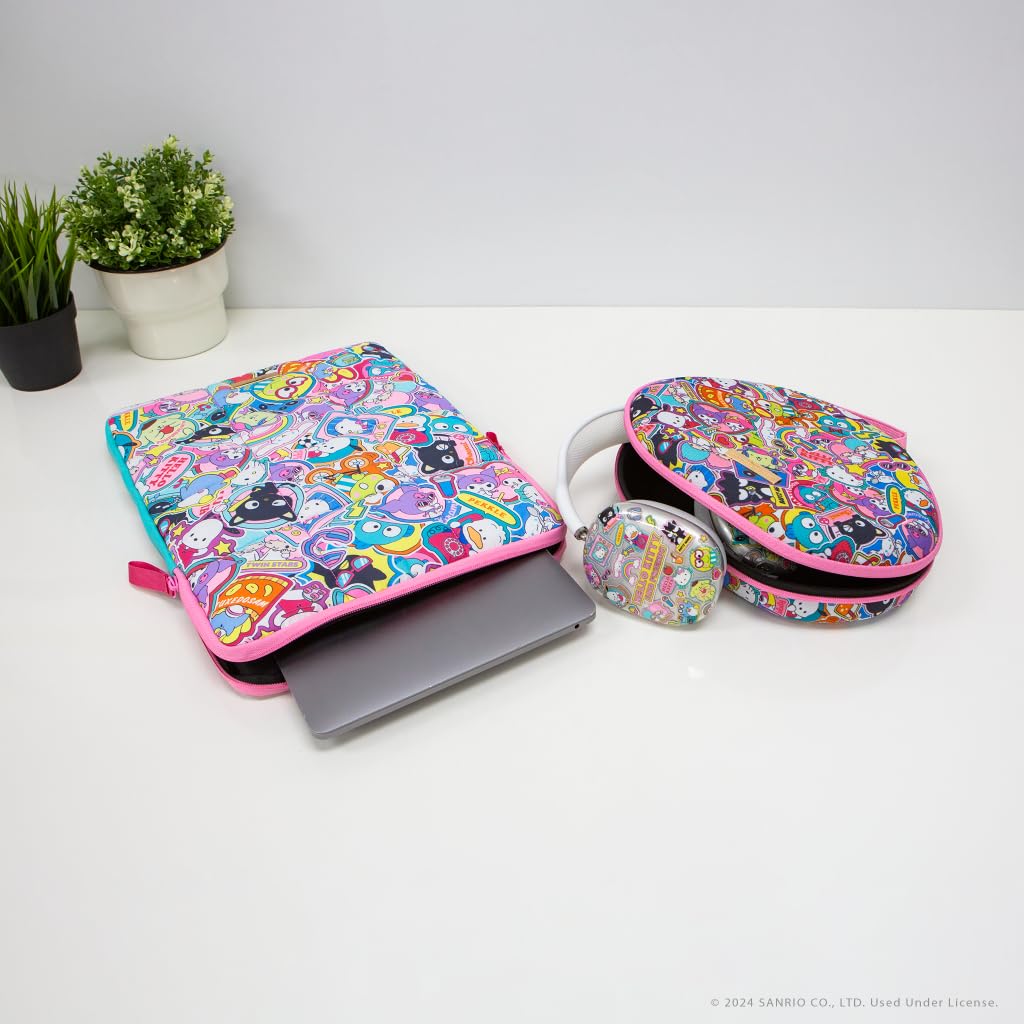 Sonix x Sanrio | Puffy Laptop Sleeve | 15-16 Inch, Quilted Pillow Puffer Laptop Carrying Case, Computer Sleeve | Hello Kitty & Friends Stickers