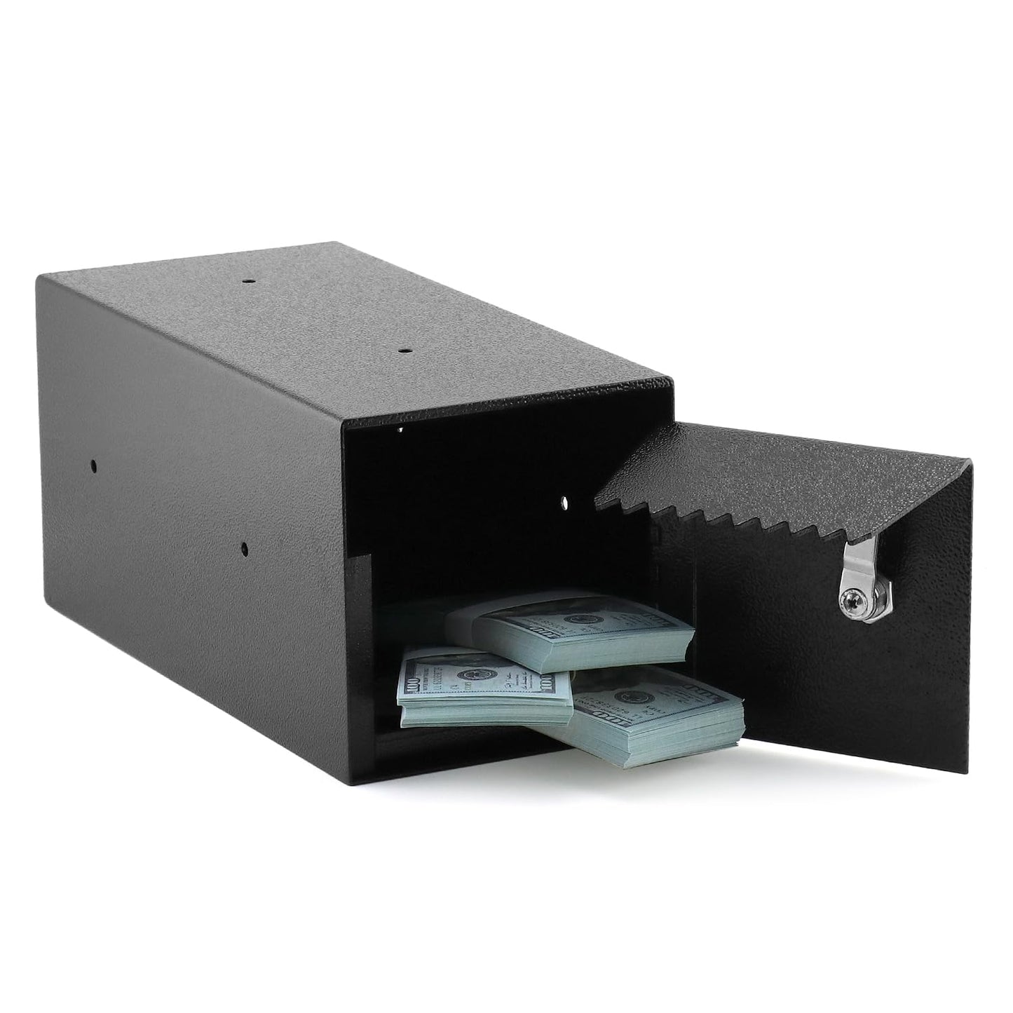 QWORK Heavy-Duty Key Lock Depository Drop Safe Lock Box with Anti-Theft Slot for Cash,Key, Receipts, Document Storage - for Small Businesses, Retail