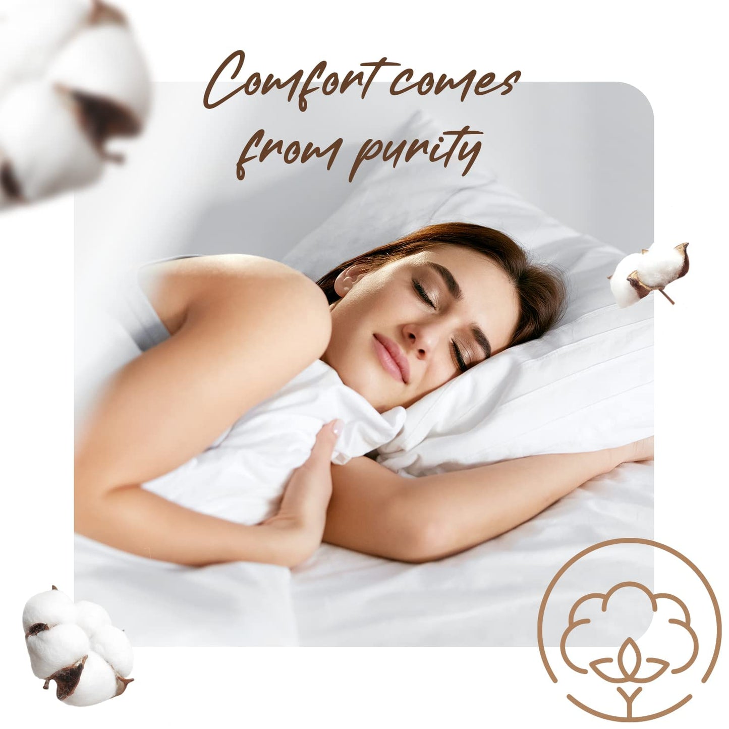 Good Sleep Cotton Bedding - King Size 4-Piece Sheet Set, 800 TC, Extra Deep Pocket, Soft & Breathable, Sateen Weave - Ivory
