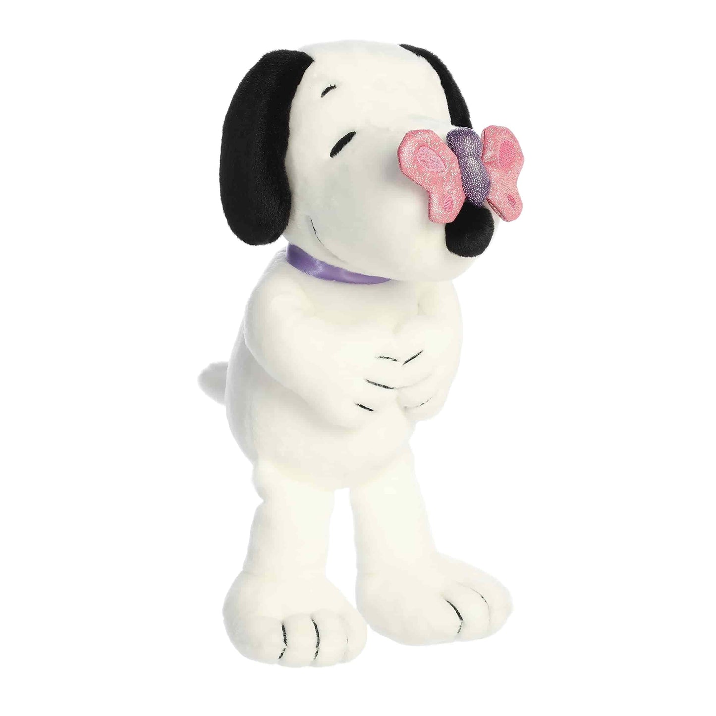 Aurora® Adorable Peanuts® Snoopy™ Stuffed Animal - Officially Licensed Toys for All Snoopy Fans - Seasonal Plush for The Spring Season - Pink Butterfly 9 Inches