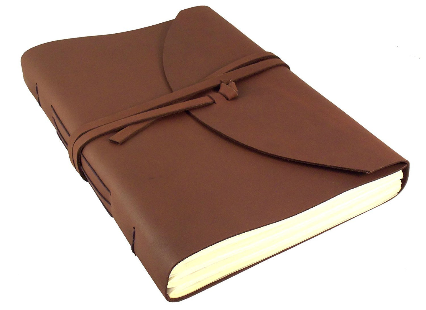 Large Genuine Leather Legacy Journal/Sketchbook with Gift Box - 380 Pages - 9" x 12" - Rich Dark Brown