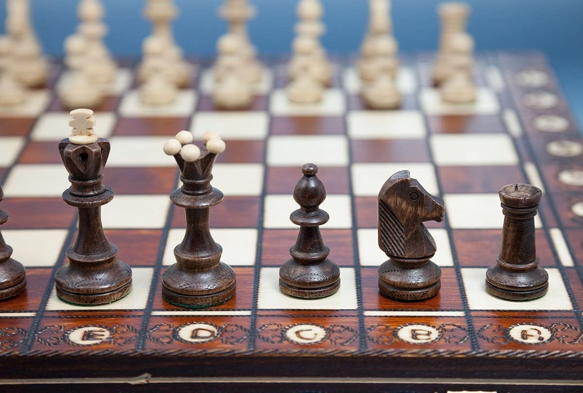 Chess and games shop Muba Beautiful Handcrafted Wooden Chess Set with Wooden Board and Handcrafted Chess Pieces - Gift idea Products (16inch (40 cm))