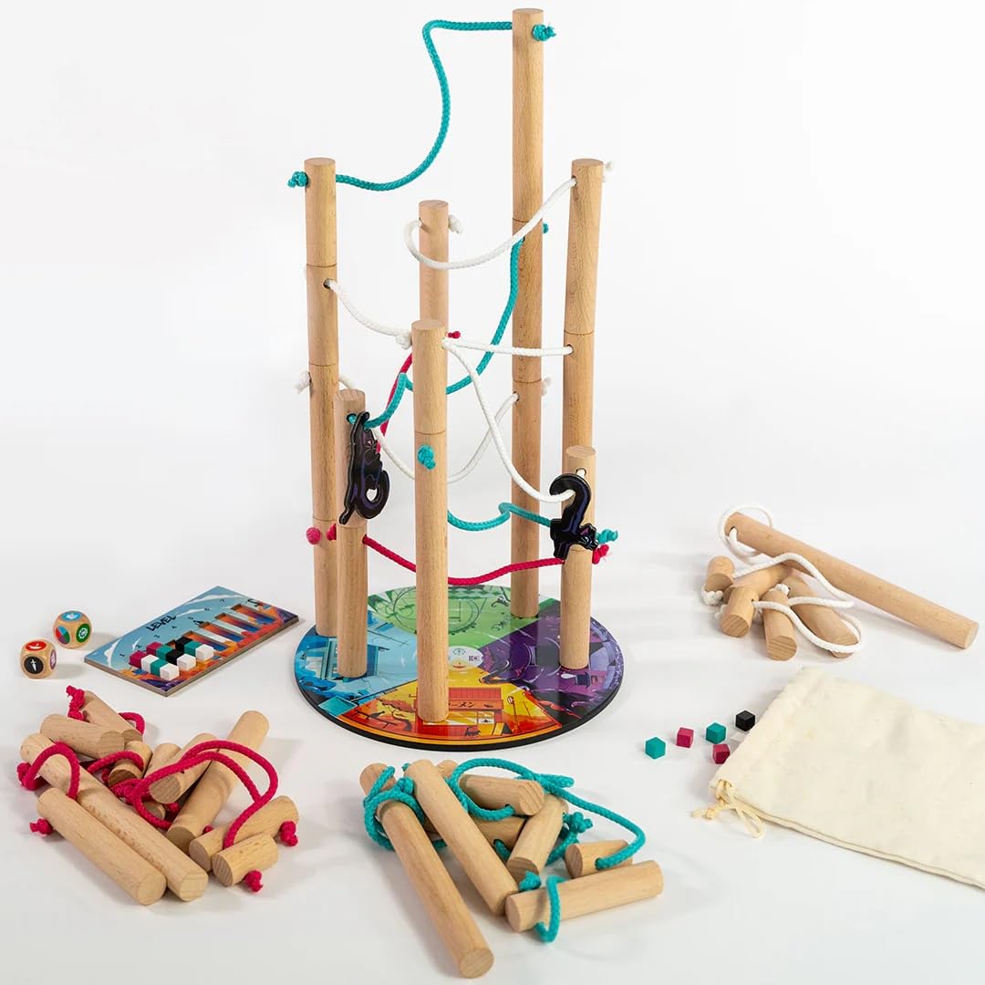 Nekojima | Avoid Mischievous Cats While Carefully Building a Japanese Power Grid | Stacking and Weaving Dexterity Game | Fun Family Game for Kids and Adults Ages 8 and Up | 1 to 5+ Players | 15 Min