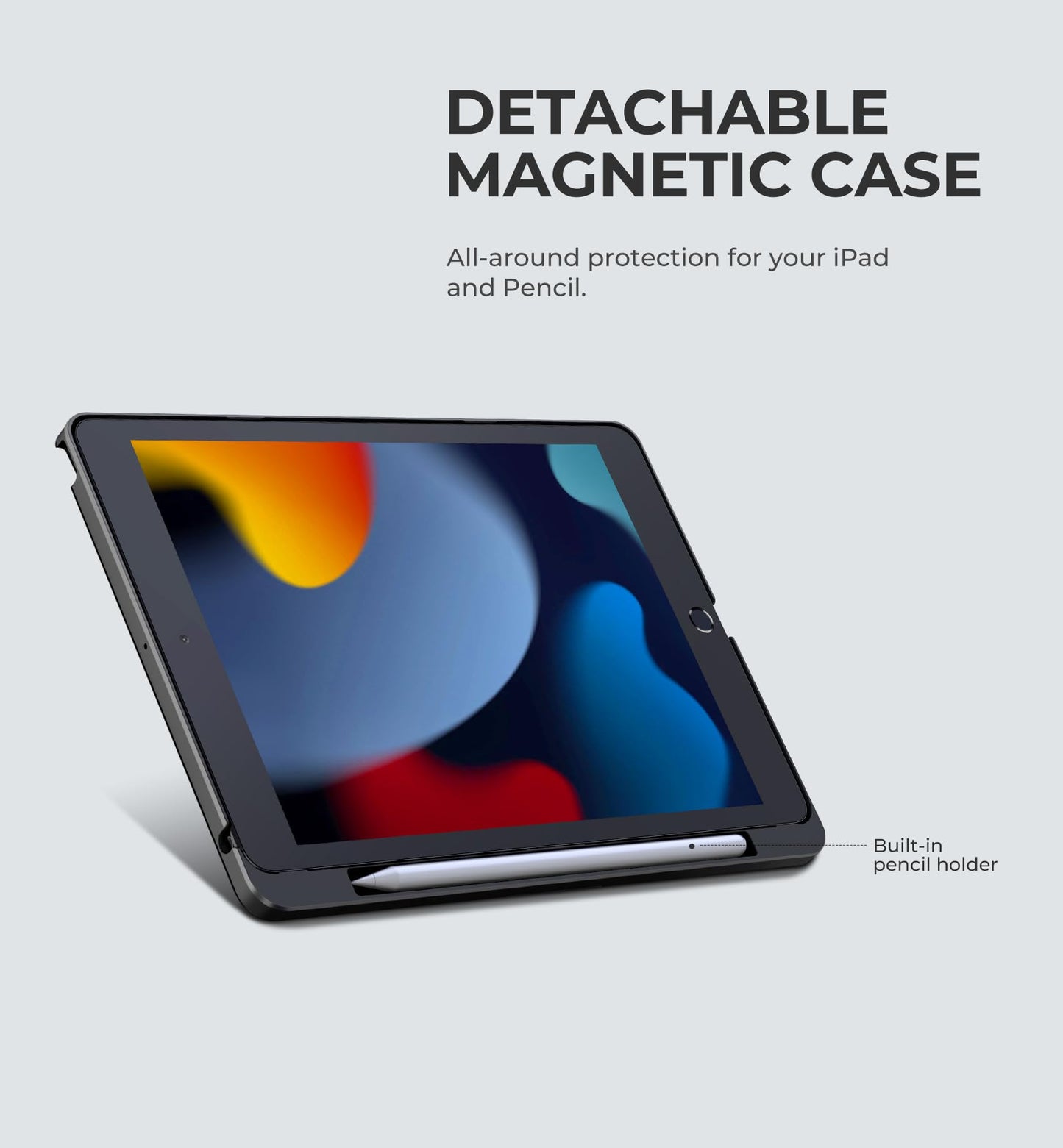 Dexnor for iPad 9th Generation Case with Keyboard Floating Cantilever Magnetic Stand Multi-Touch Trackpad Backlit Pencil Holder Magic Style Keyboard Case for iPad 9th/8th/7th Gen 10.2 inch, Black
