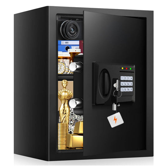 2.8 Cuft Large Fire Proof Safe for Home Documents, Digital Security Box with Key and Combination, Anti-Theft Fire Safety Box for Home Office, Document Safe for Money Firearm Medicine Valuables